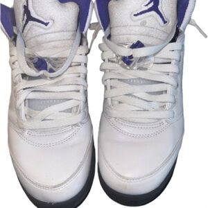 Jordan White and Purple Retro 5s